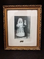 Matyó, Mezőkövesd, esküvői kép, néprajz, 1947, hibátlan keret