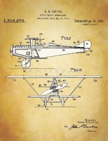 Old two-deck reconnaissance aircraft 1919 curtiss model invention patent drawing flight story