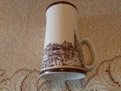 6 darab Hollóházi porcelán sörös korsó , készlet
