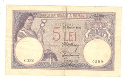 5 lei 1920 március Románia 2.