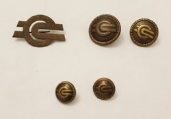Old railway buttons and badges or badges