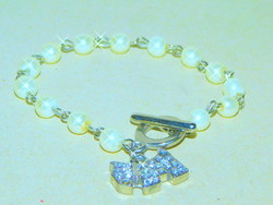 Westie dog pearl Tibetan silver bracelet