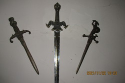 3 antique letter openers