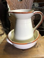 Antique style ceramic washbasin set with washbasin jug