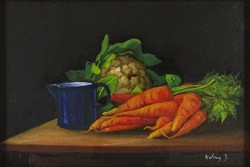 1H078 halmy joseph: table still life with beets and cauliflower