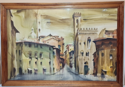 Fassel Lousa Ferenc - " Firenze " c.  gyönyörű festménye