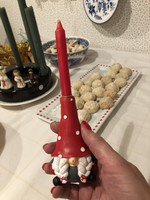 Cute Christmas elf candle polyresin
