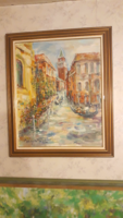 Csernyánszky Judit festőművész "Velence" c. olajfestménye 50x60 cm aláírt