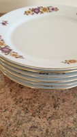 6pcs floral small plate lowland porcelain plate gold bordered marked plates