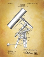 Csillagász távcső teleszkóp 1906 Lohmann találmány szabadalmi rajz, tudomány technika történet