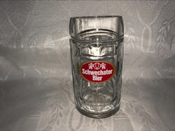 SCHWECHATER bier reklám retro üveg sörös korsó