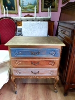 Bohemian baroque style painted gilded 3 drawer chest of drawers