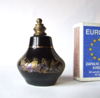 Régi parfümös üveg, kölnis üveg görög vagy római motívumokkal