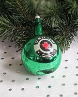 Retro Unicum üveg karácsonyfa dísz 8x5cm
