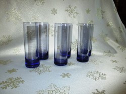 Retro kék színű üveg poharak, pohár