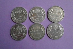 6 x 1912 Ferenc József 2 korona ezüst - 6 db Ag - Magyar érmék