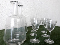 Liqueur / brandy set with two bottles
