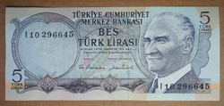 Törökország 5 Líra 1976 Unc