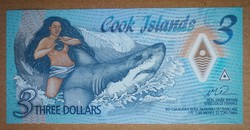 Cook-szigetek 3 Dollars 2021 Unc