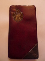 Antik címeres, monogramos bőr szivar ill. cigaretta tárca a monarchia korából
