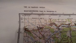 1942.évi koordináta rendszer Magyar Néphadsereg Vezérkara FELOLDOTT TITKOS térkép ,6  magyar város