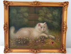 Cica macska festmény kép blondel keret 47x58 cm
