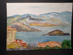 Island of Lesbos, 1983 (34x24cm) by an unidentified artist, sign at bottom right
