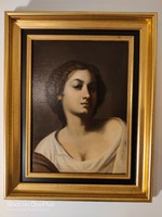 M. de Salvin XIX-XX. századi itáliai festő Fiatal lány portréja eladó