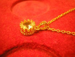 N17 gold filled miniatűr aranyozott ízléses nyaklánc+filigrán ékkővel 45+ 5 cm-es ajándékozhatóan