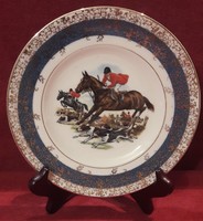 Lovas, beagle-s vadászjelenetes porcelán tányér, dísztányér 3. zsiesz-nek