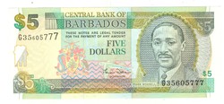 5 dollár 2002 Barbados UNC