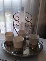 English enoch wedgwood hand hammered tray for four person coffee set