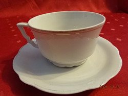 Zsolnay porcelain coffee cup + placemat, antique, with shield seal, elf. He has!