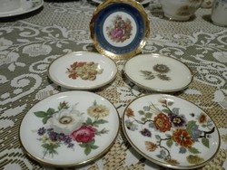 5 antique porcelain gyrus coasters, 10 cm diam. XX