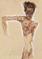 Egon Schiele - Férfiakt. Önarckép - reprint