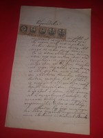 Antik 1882 Miskolcz Özv. Cellath Józsefné végrendelete..ellenjegyezve, bélyegezve a képek szerint
