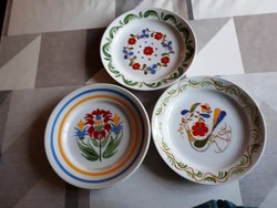 Hand painted, signed porcelain wall plates 3pcs