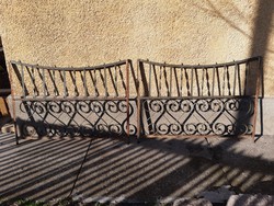 2 pcs antique wrought iron fence element