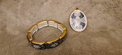 Rare Herend sn oriental pattern pendant and bracelet