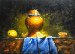 Moona: Csendélet citromokkal EREDETI olajfestmény