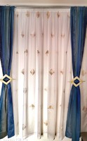 Youthful modern curtains set in blue-beige colors