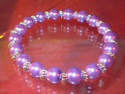 Eggplant shiny shell pearl pearl Tibetan silver bracelet