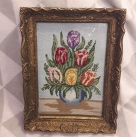 Antik tulipán csendélet, gobelin kép