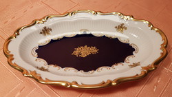 Cobalt, richly gilded reichenbach porcelain serving - fine china made in gdr echt cobalt -