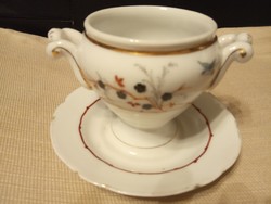 Antique monarchy era old marked porcelain 2-handled cup serving bowl from the early 1900s