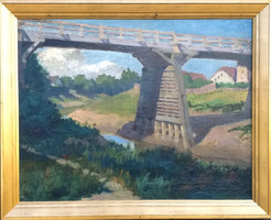 László Tatz (1881 - 1951): Zagyvahíd bridge in Szolnok, 1910s