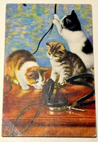 Antik motívum   képeslap  cicák