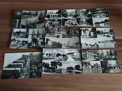 9 db retro képeslap, Balatoni városok, Balatonszárszó, Siófok, Balatonberény, Balatonszemes, stb.
