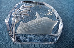 Vintage nautical boat glass paperweight