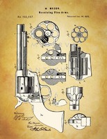 Régi Colt Peacemaker revolver szabadalmi rajz Mason 1875 amerikai forgótáras pisztoly lőfegyver